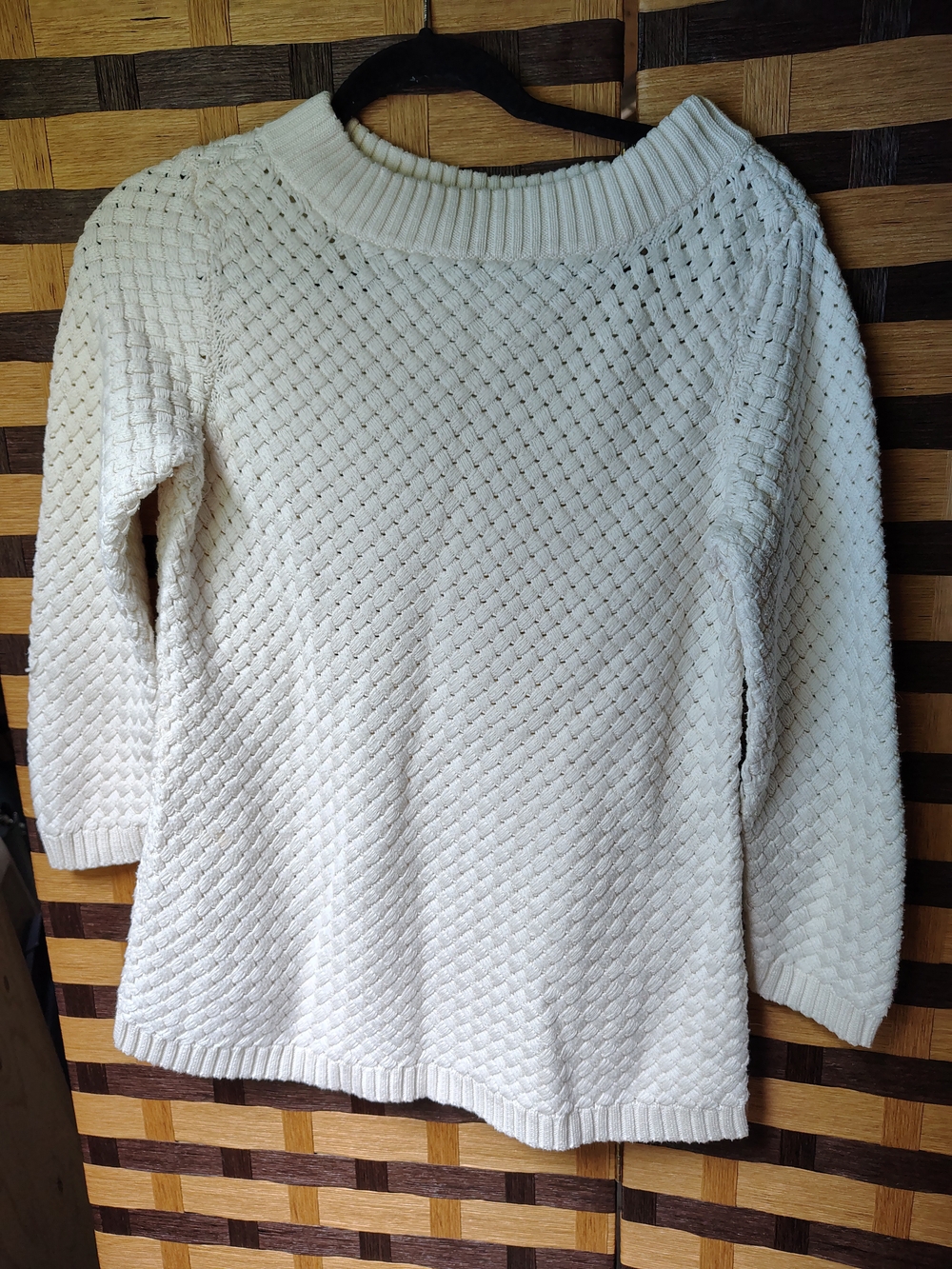 Talbots Cream Textured Crewneck Sweater
